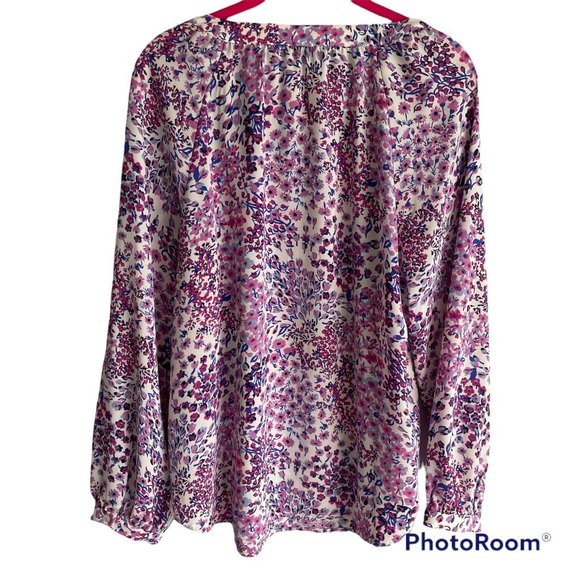 Talbots Womens Floral Long Sleeve Career‎ Blouse, M - Picture 2 of 6